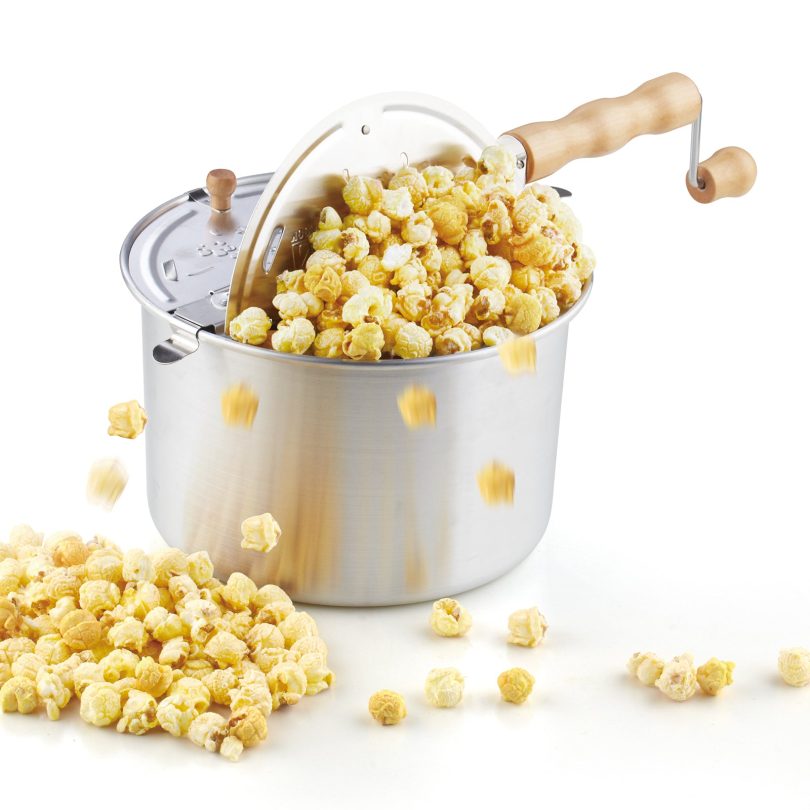 Cook N Home Stovetop Popcorn Popper with Crank, 6-Quart Aluminum Popcorn Pot, Red - Image 13
