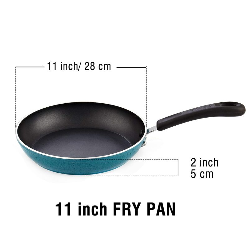 Cook N Home Nonstick Saute Fry Pan , 11-Inch, Turquoise - Image 2