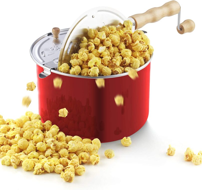 Cook N Home Stovetop Popcorn Popper with Crank, 6-Quart Aluminum Popcorn Pot, Black - Image 12