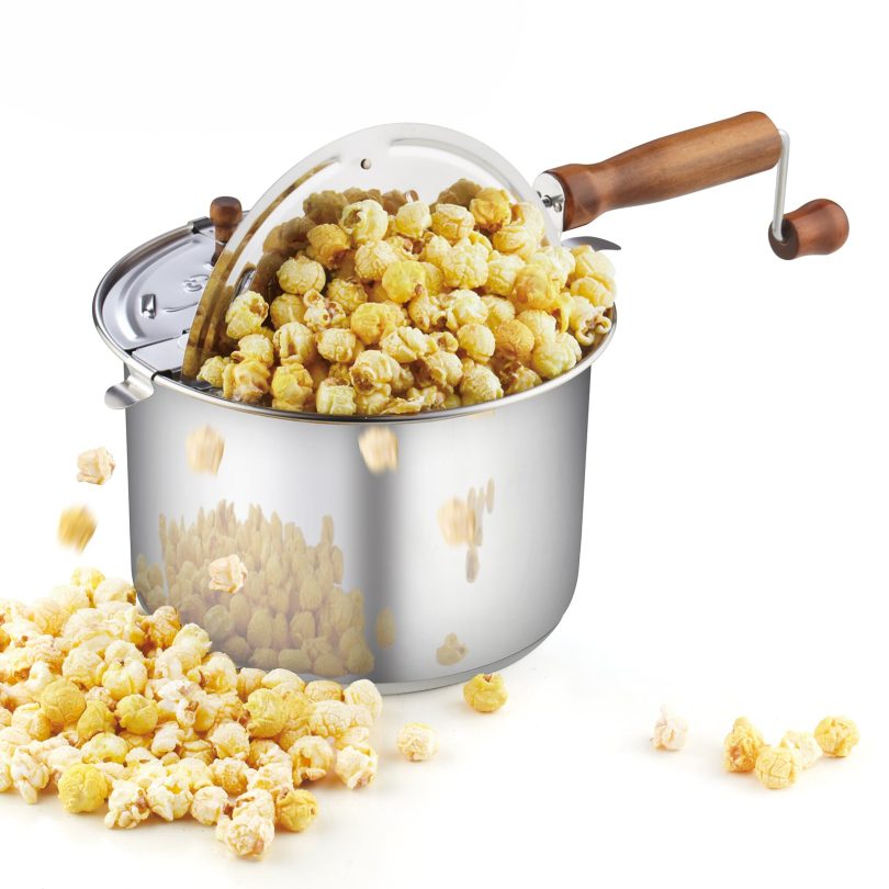 Cook N Home Stovetop Popcorn Popper with Crank, 6-Quart Aluminum Popcorn Pot, Black - Image 16