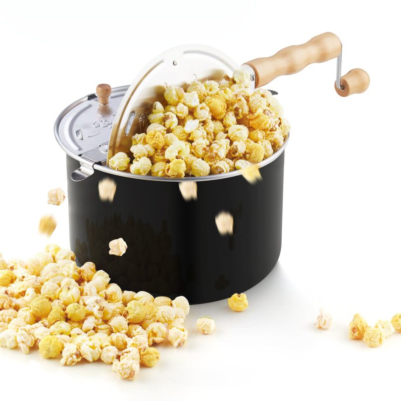 Cook N Home Stovetop Popcorn Popper with Crank, 6 Quart Stainless Steel Popcorn Pot, Silver - Image 11