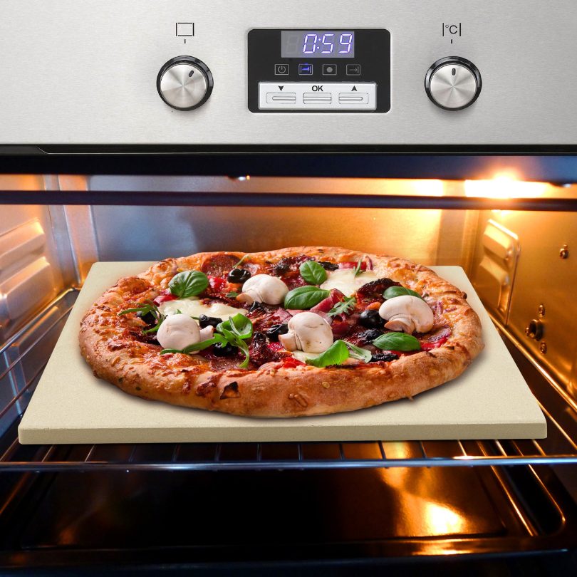 Cook N Home 02663 Pizza Grilling Baking Stone with Scraper, 16-Inch x 14-Inch Rectangular Heavy Duty Cordierite Bread Stone for Oven and Grill, Thermal Shock Resistant Ideal for Baking Crisp Crust Pizza - Image 7
