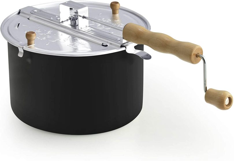 Cook N Home Stovetop Popcorn Popper with Crank, 6-Quart Aluminum Popcorn Pot, Black - Image 10