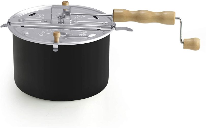Cook N Home Stovetop Popcorn Popper with Crank, 6-Quart Aluminum Popcorn Pot, Black - Image 9