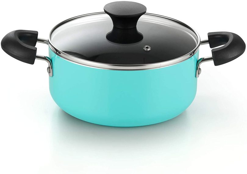Cook N Home Kitchen Cookware Sets Nonstick, Pots and Pans Set Includes Stockpots, Saucepans, Frying Pans, Dutch Oven Pot with Lids, 10-Piece, Turquoise - Image 9