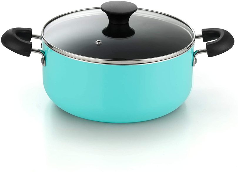 Cook N Home Kitchen Cookware Sets Nonstick, Pots and Pans Set Includes Stockpots, Saucepans, Frying Pans, Dutch Oven Pot with Lids, 10-Piece, Turquoise - Image 6