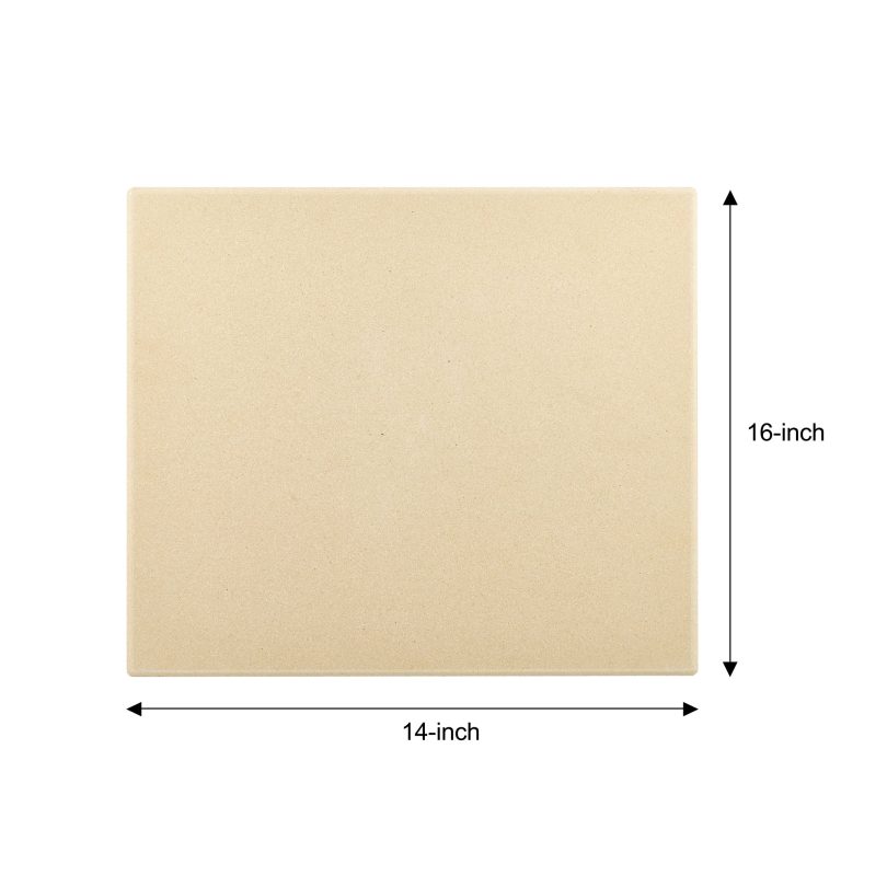 Cook N Home 02663 Pizza Grilling Baking Stone with Scraper, 16-Inch x 14-Inch Rectangular Heavy Duty Cordierite Bread Stone for Oven and Grill, Thermal Shock Resistant Ideal for Baking Crisp Crust Pizza - Image 2