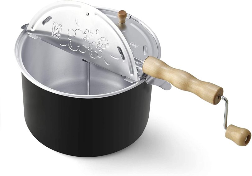 Cook N Home Stovetop Popcorn Popper with Crank, 6-Quart Aluminum Popcorn Pot, Black - Image 11