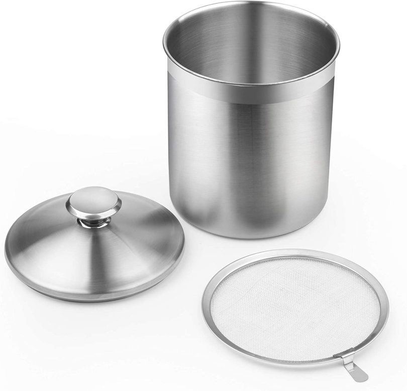 Cook N Home 1.5 Quart Stainless Steel Oil Storage Can Strainer - Image 3