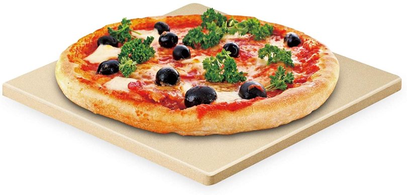 Cook N Home 02663 Pizza Grilling Baking Stone with Scraper, 16-Inch x 14-Inch Rectangular Heavy Duty Cordierite Bread Stone for Oven and Grill, Thermal Shock Resistant Ideal for Baking Crisp Crust Pizza - Image 4