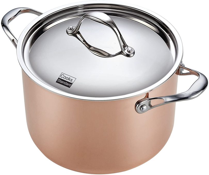 Cooks Standard Copper, Stainless Steel 8-Piece Multi-Ply Clad Cookware Set - Image 4