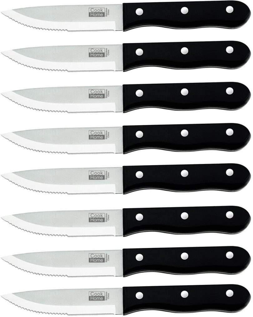 Cook N Home 8-Piece Steak House Style Steak Knife Set, Stainless Steel