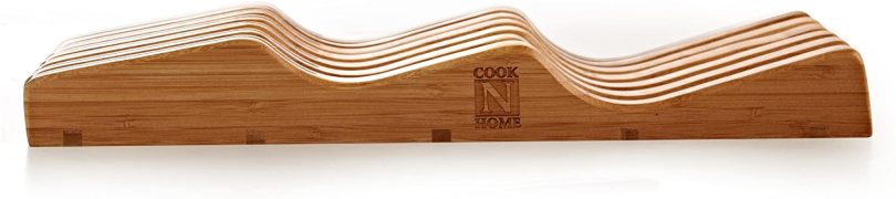 Cook N Home Bamboo Knife Storage in-Drawer Block - Image 4