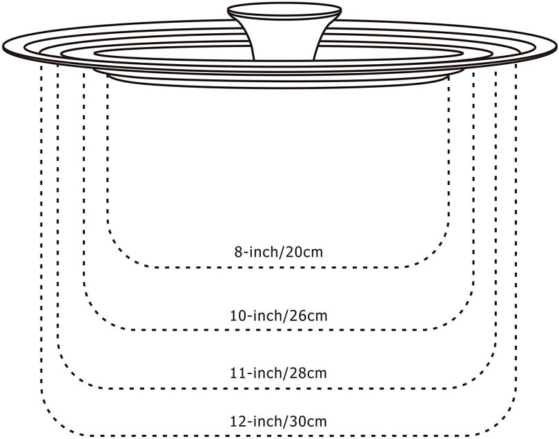 Cook N Home Stainless Steel with Glass Center Universal Lid fits 8, 10. 25, 11, & 12 - Image 5