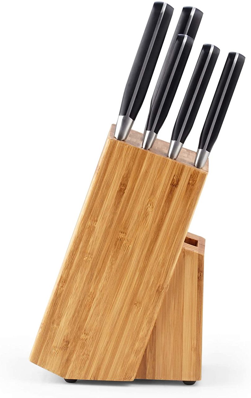 Cook N Home Asian Chef Knife 6pc Set with Bamboo Storage Block - Image 2