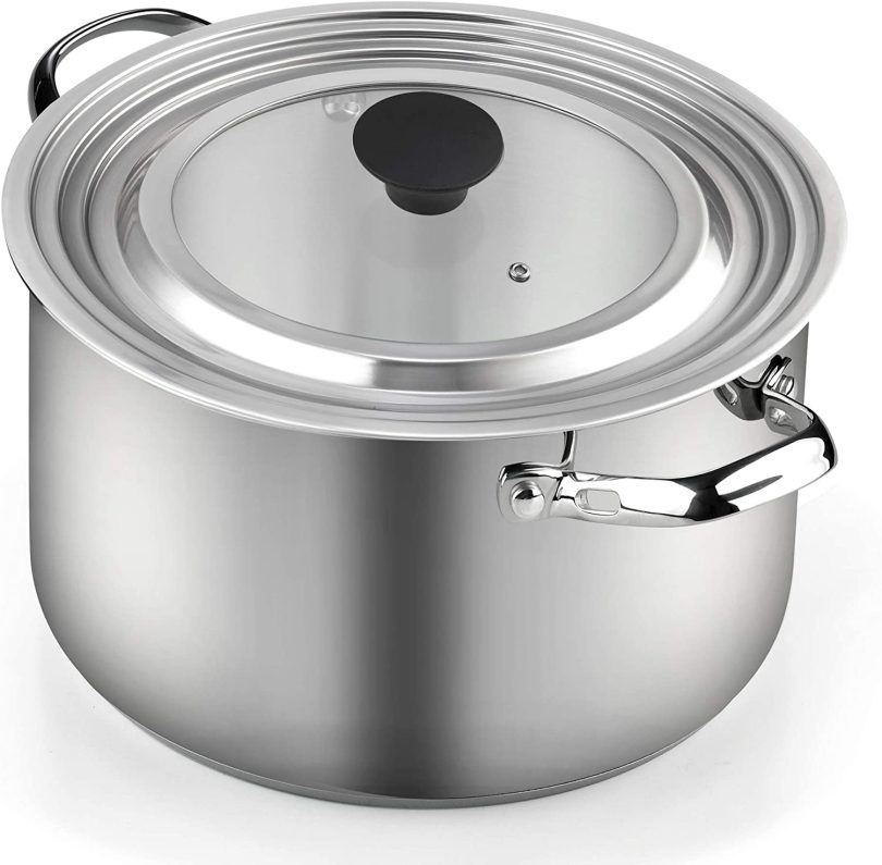Cook N Home Stainless Steel with Glass Center Universal Lid fits 8, 10. 25, 11, & 12 - Image 4