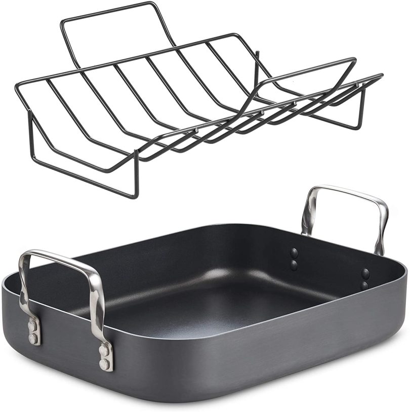 Cooks Standard Hard Anodized Nonstick Bakeware Roaster with rack 16-inch by 12-inch - Image 3