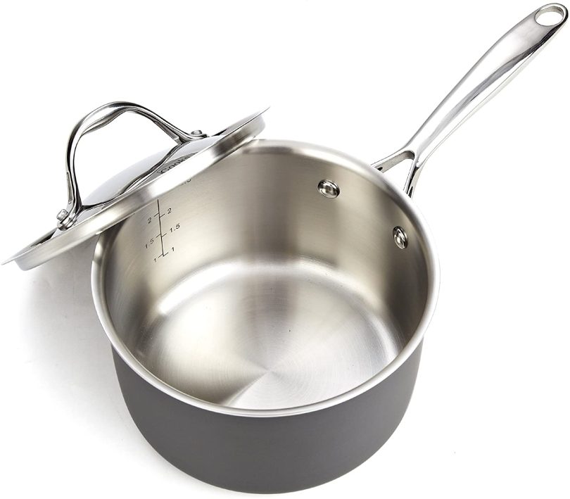 Cooks Standard, Stainless Steel 8-Piece Multi-Ply Clad Hard Anodized Cookware Set, Black - Image 5