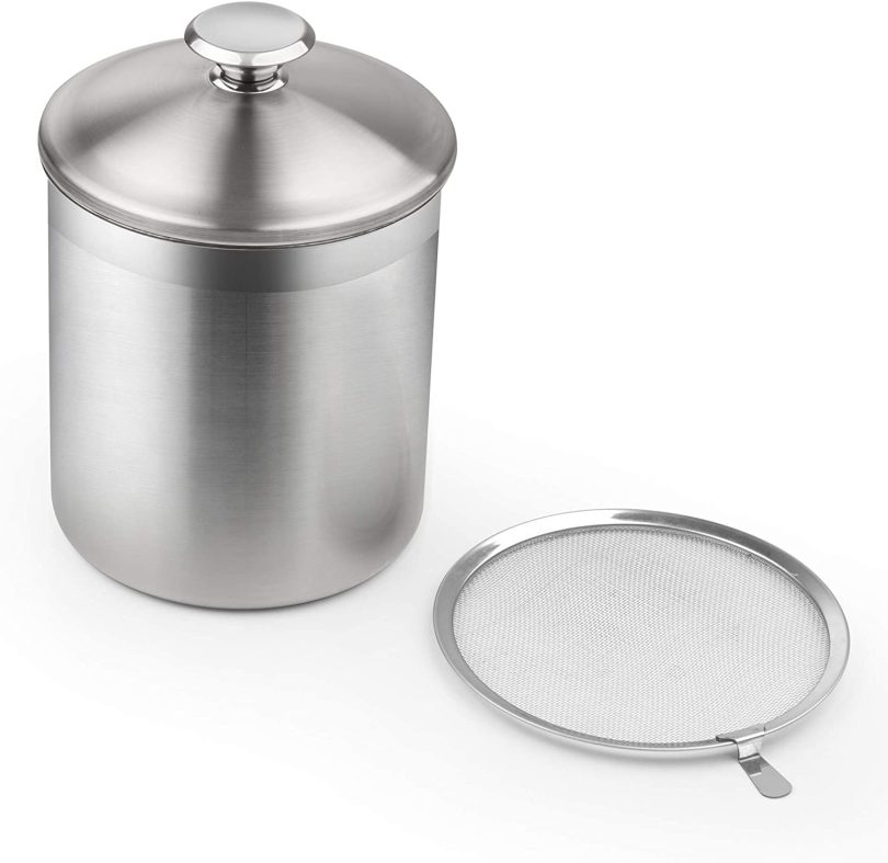 Cook N Home 1.5 Quart Stainless Steel Oil Storage Can Strainer - Image 4