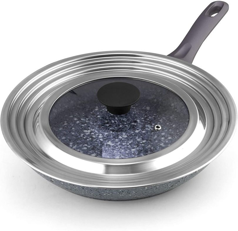 Cook N Home Stainless Steel with Glass Center Universal Lid fits 8, 10. 25, 11, & 12 - Image 7