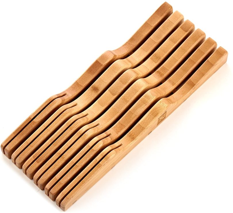 Cook N Home Bamboo Knife Storage in-Drawer Block - Image 2