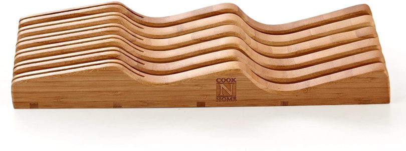 Cook N Home Bamboo Knife Storage in-Drawer Block - Image 7