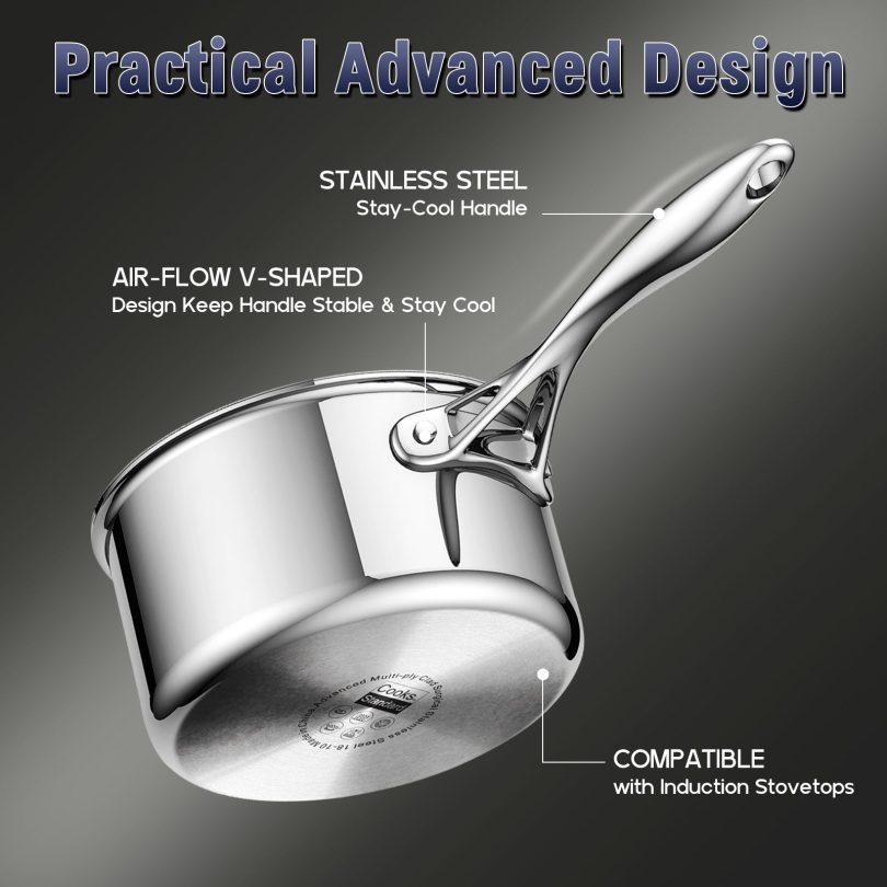 Cooks Standard Frying Pan Stainless Steel, 8-Inch Multi-Ply Clad wok Stir Fry Pan Kitchen Skillet, Silver - Image 6
