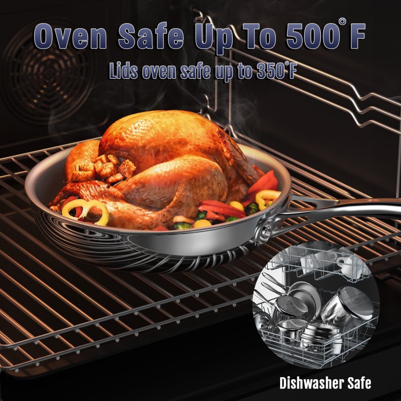 Cooks Standard Frying Pan Stainless Steel, 8-Inch Multi-Ply Clad wok Stir Fry Pan Kitchen Skillet, Silver - Image 4