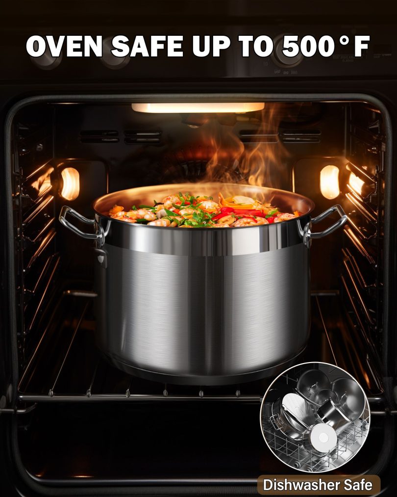 Cooks Standard Stockpots Stainless Steel, 11 Quart Professional Grade Stock Pot with Lid, Silver - Image 4