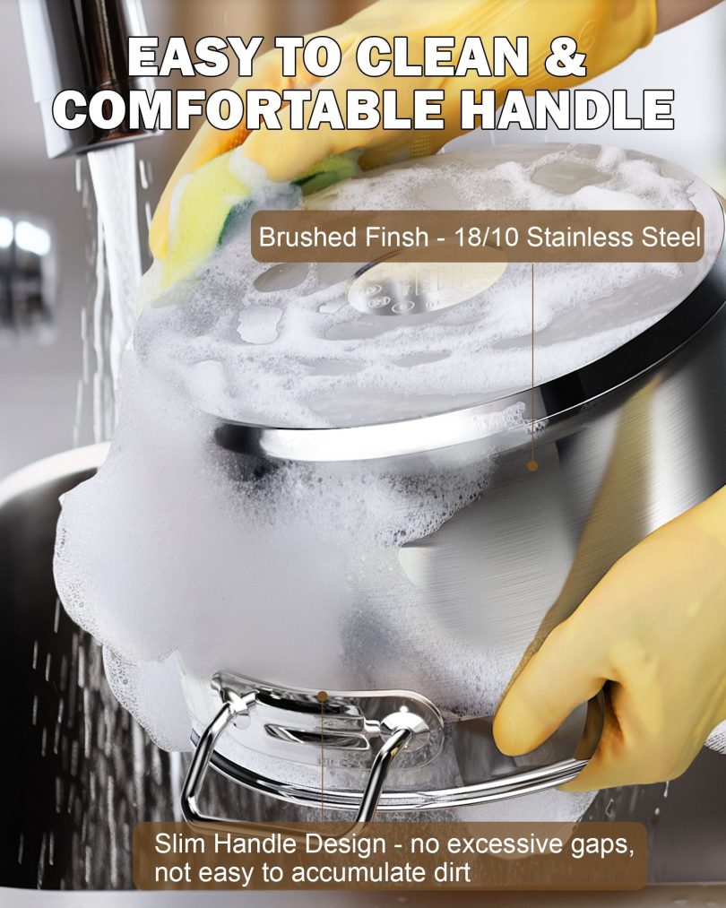 Cooks Standard Stockpots Stainless Steel, 11 Quart Professional Grade Stock Pot with Lid, Silver - Image 3