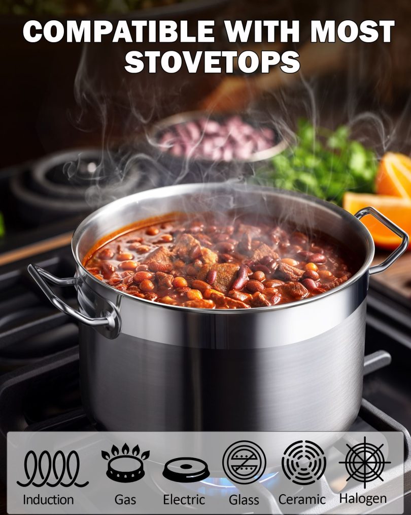 Cooks Standard Stockpots Stainless Steel, 11 Quart Professional Grade Stock Pot with Lid, Silver - Image 7
