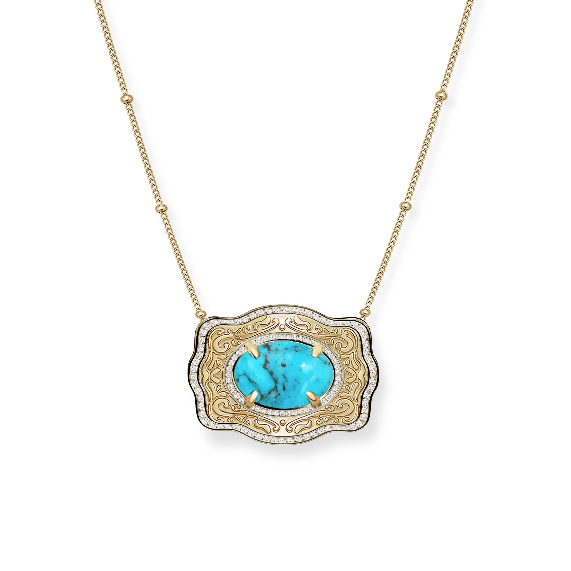 Spurwest Trading Co. Oasis Belt Buckle Necklace